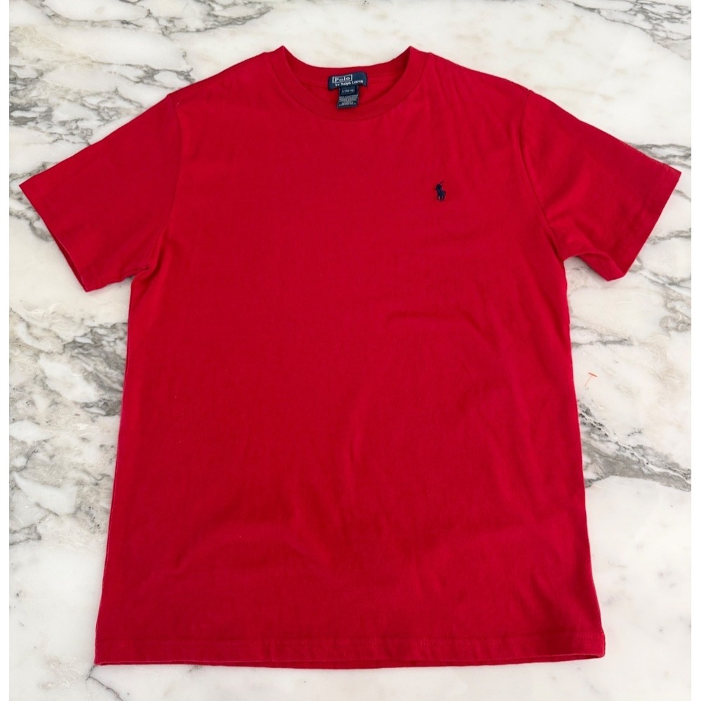 Polo Ralph Lauren Teen size L (14-16) Red Cotton T-shirt
